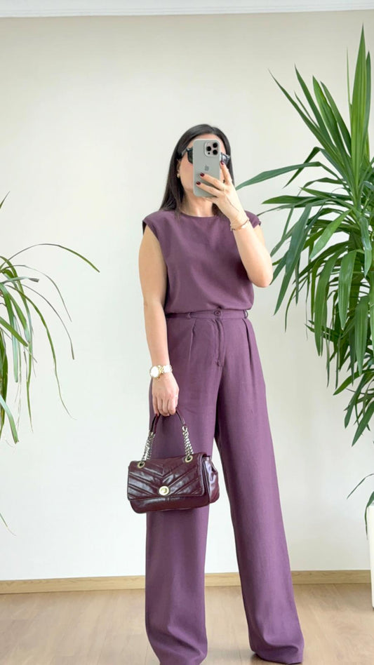 Gücün En Sofistike Hali: Mürdüm Keten Takım ile İkonik Şehir Stili