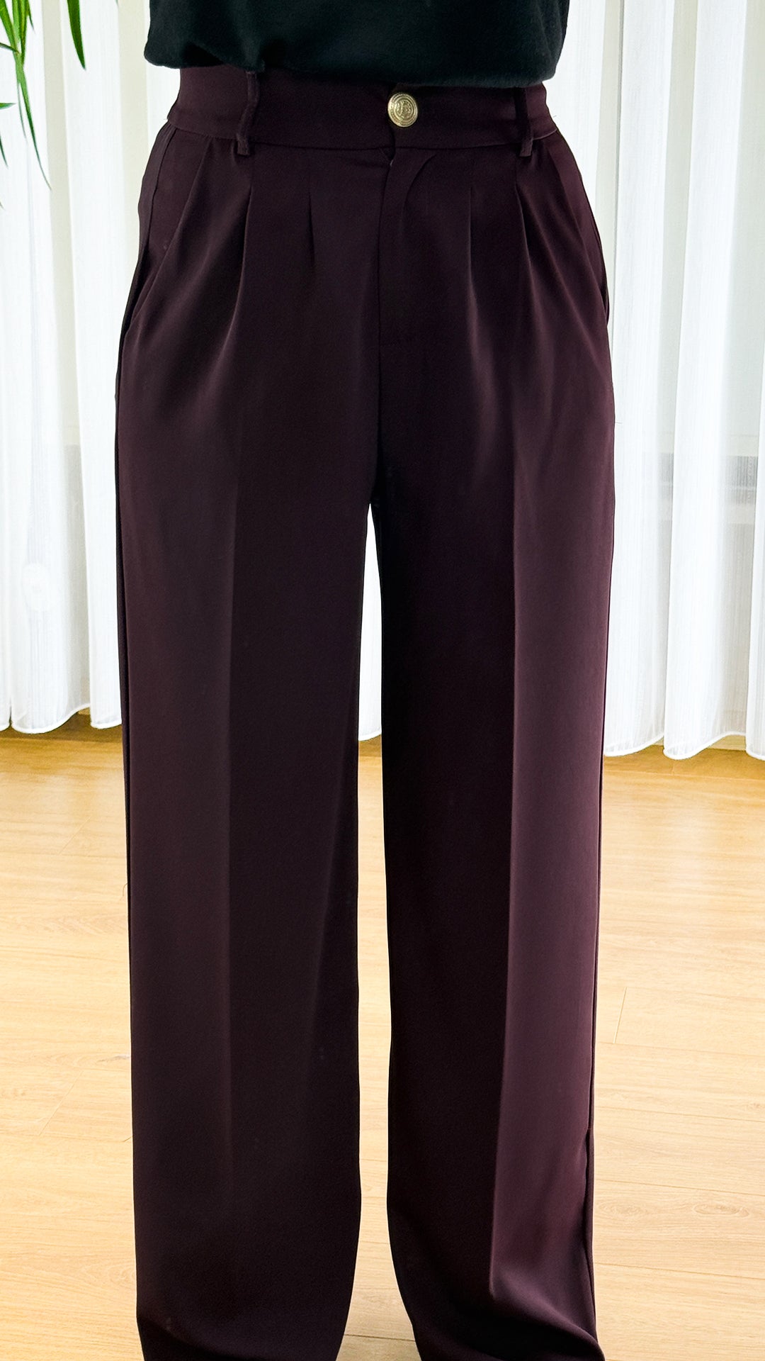Bordo Pileli Palazzo Pantolon | Jewelstone Elegance'ın Temsilcisi