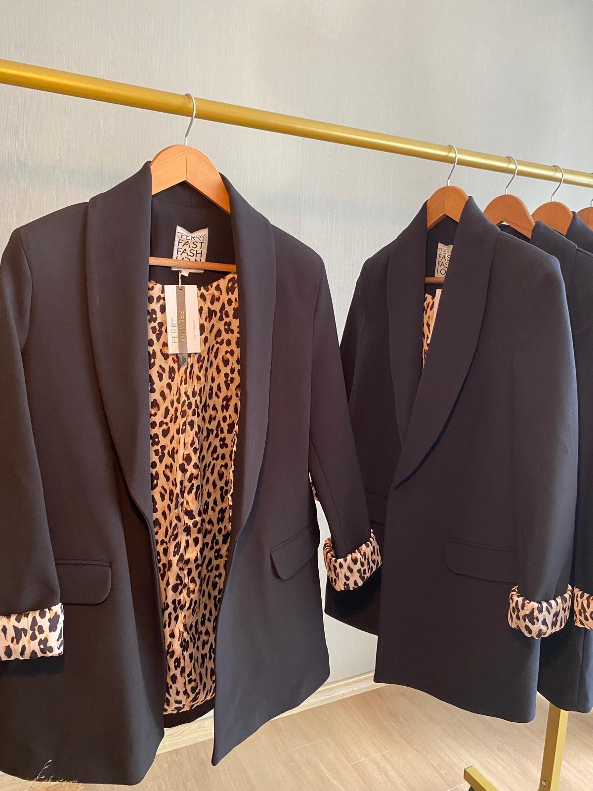 Yeni Sezon Şal Yaka Leopar Ceket