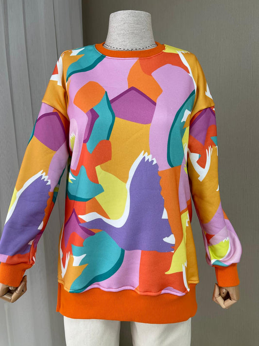 Renkli ve Modern Tasarımlı Kadın Sweatshirt - Şıklığı ve Konforu Bir Arada