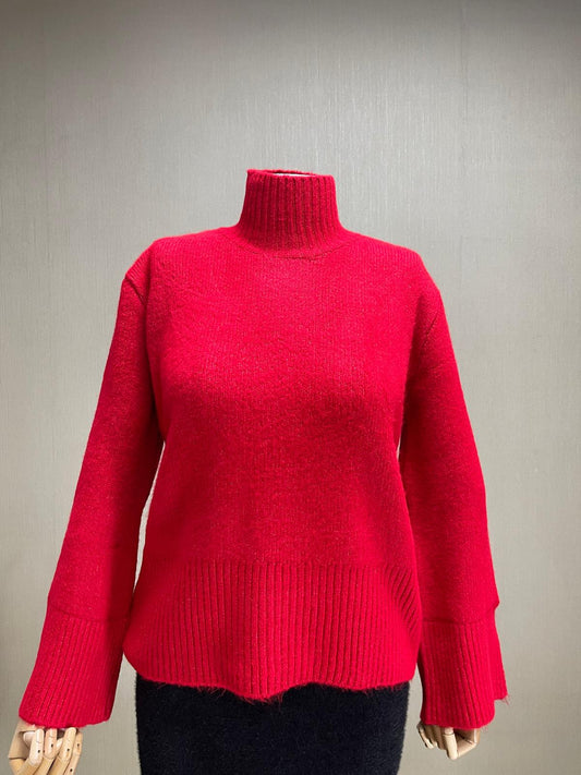 Kış Ruhunu Yansıtan Kırmızı Boğazlı Kazak | Sıcacık ve Şık Tasarım