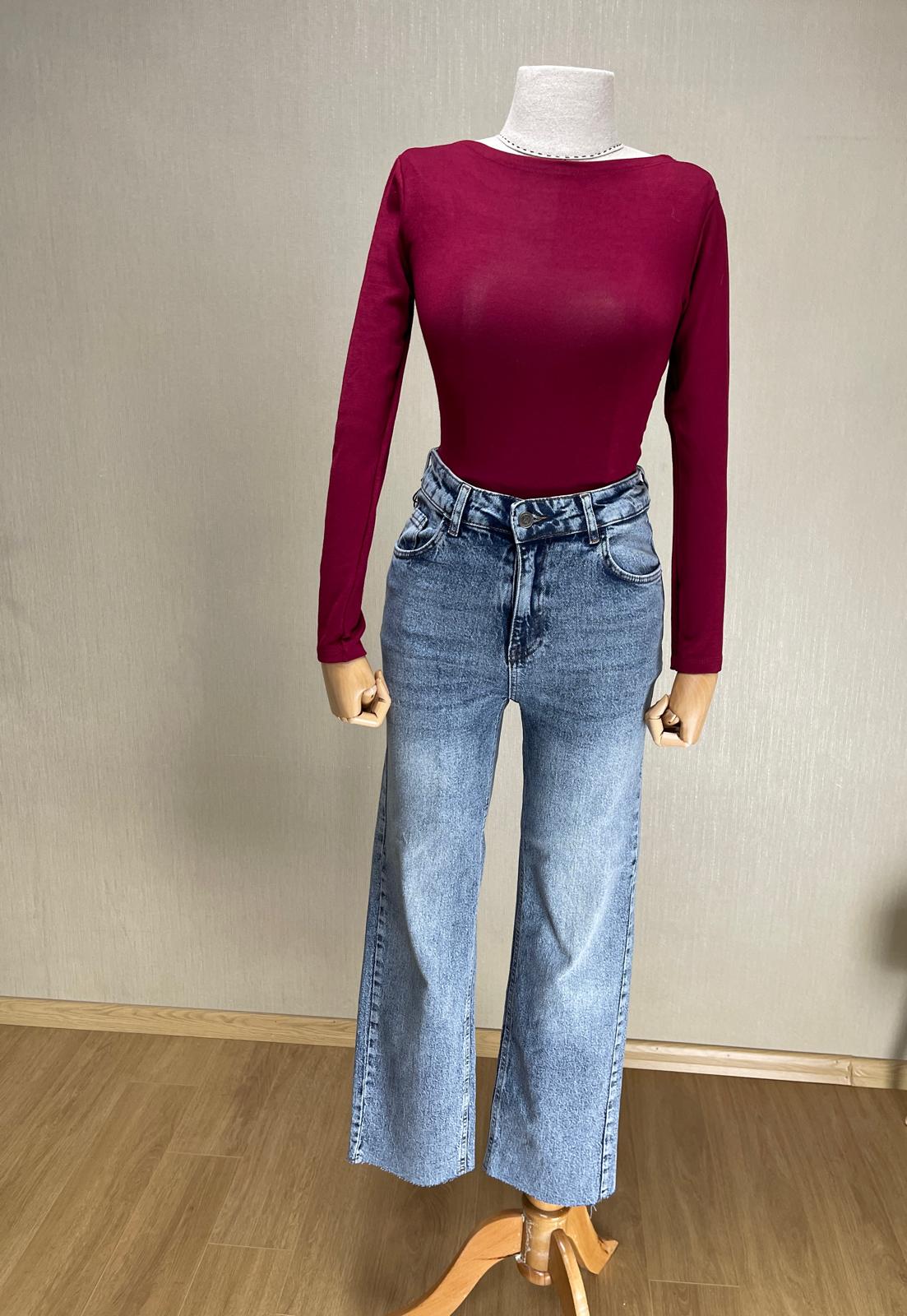Buz Mavisi Straight Jean - Yüksek Bel