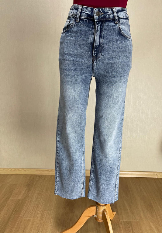 Buz Mavisi Straight Jean - Yüksek Bel