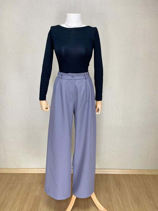 Sezonun Trend Rengi: Gri Palazzo Pantolon | Romantik Şıklığın Temsilcisi