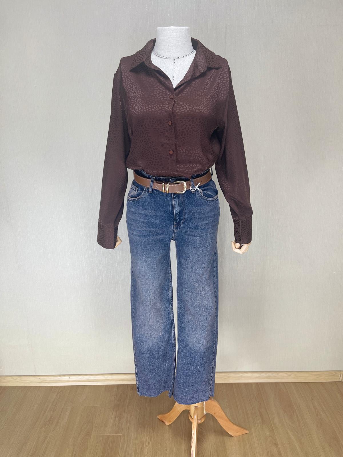 Geniş Paçalı Yüksek Belli Jean Pantolon