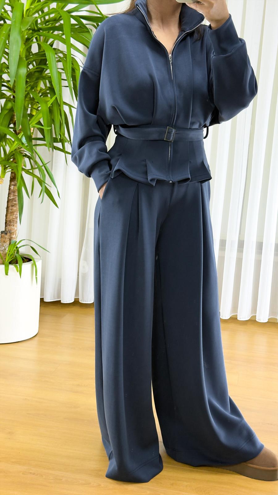 Lacivert Modal Takım - Premium Fermuarlı Eşofman Set