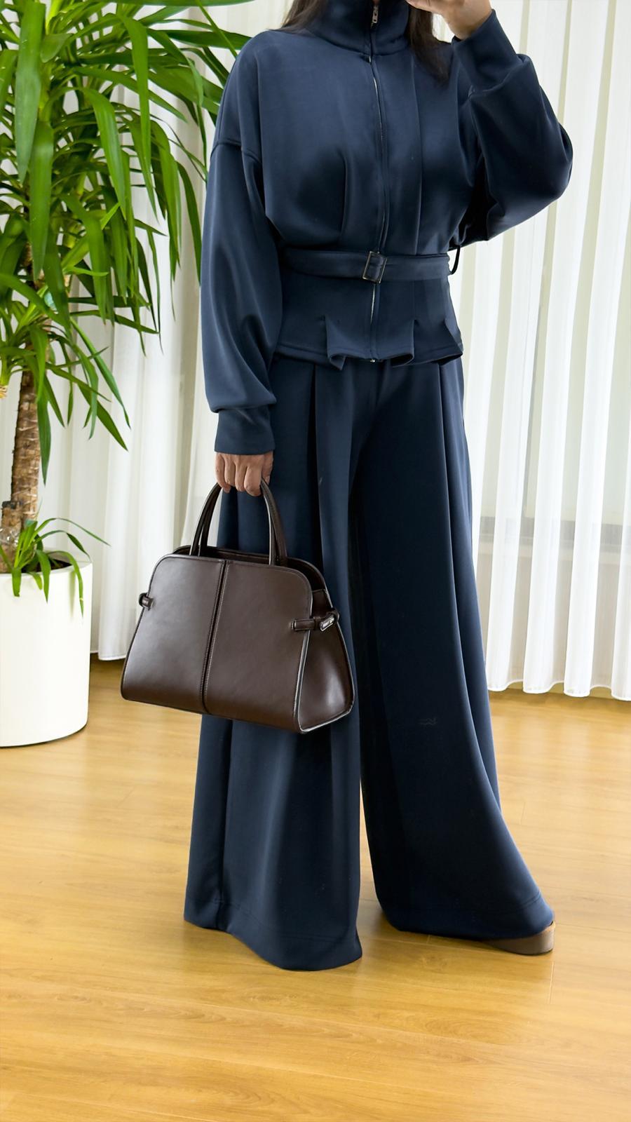 Lacivert Modal Takım - Premium Fermuarlı Eşofman Set