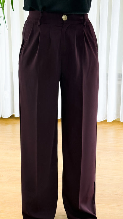 Bordo Pileli Palazzo Pantolon | Jewelstone Elegance'ın Temsilcisi