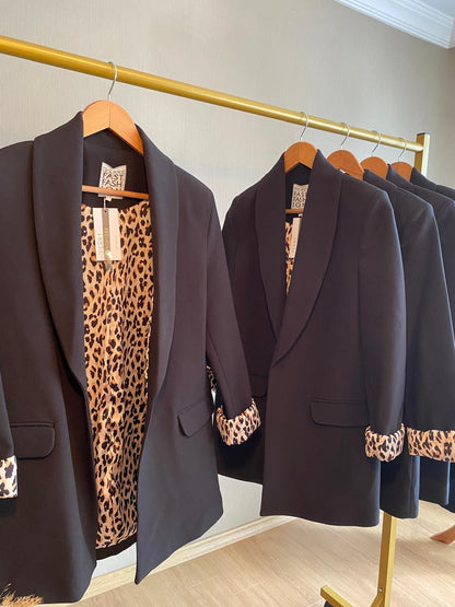 Yeni Sezon Şal Yaka Leopar Ceket