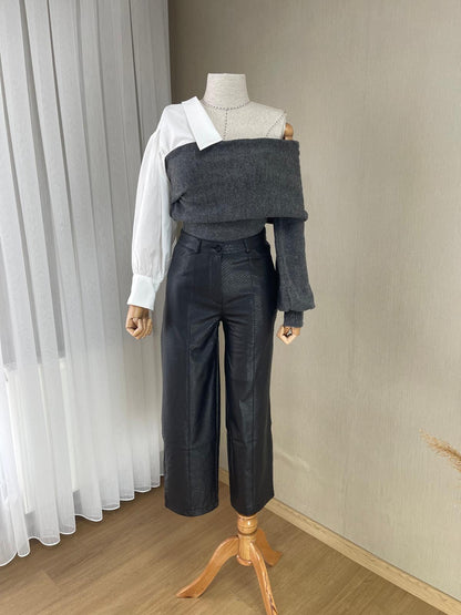 Modern Elegans: Siyah Yılan Dokulu Culotte Pantolon | Sezonun Hit Parçası