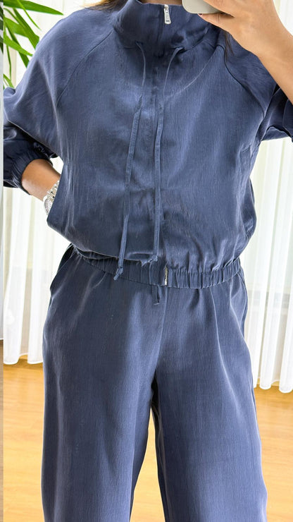 Lacivert Bomber Takım - Fermuarlı Eşofman İkili Set