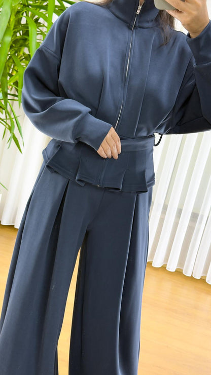 Lacivert Modal Takım - Premium Fermuarlı Eşofman Set