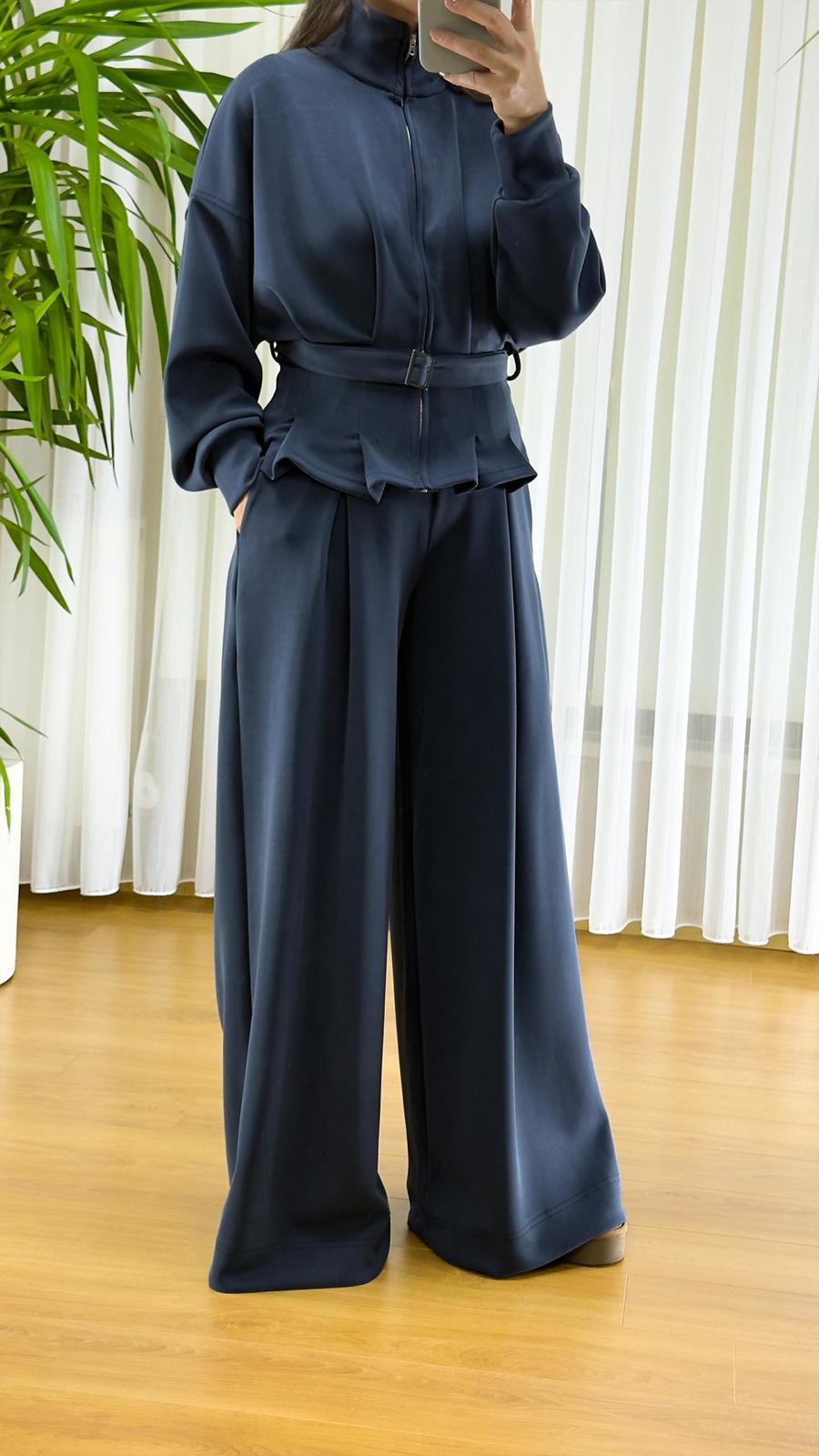 Lacivert Modal Takım - Premium Fermuarlı Eşofman Set