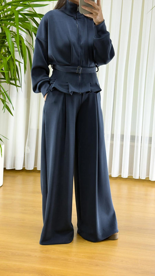 Lacivert Modal Takım - Premium Fermuarlı Eşofman Set