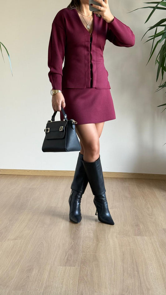 Seksi ve Sofistike: Bordo Triko Takım | Göz Alıcı Kış Şıklığı