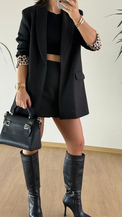 Yeni Sezon Şal Yaka Leopar Blazer Ceket - Leopar Şıklığı