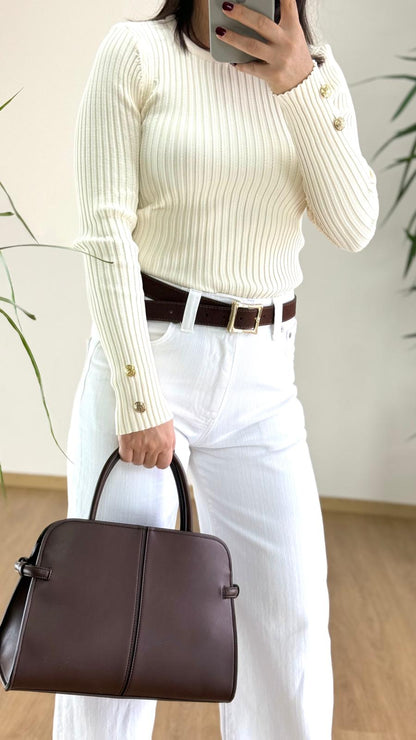 Modern Zarafet: Krem Fitilli Triko | Sezonun Favori Basic