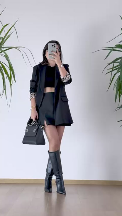 Yeni Sezon Şal Yaka Leopar Blazer Ceket - Leopar Şıklığı