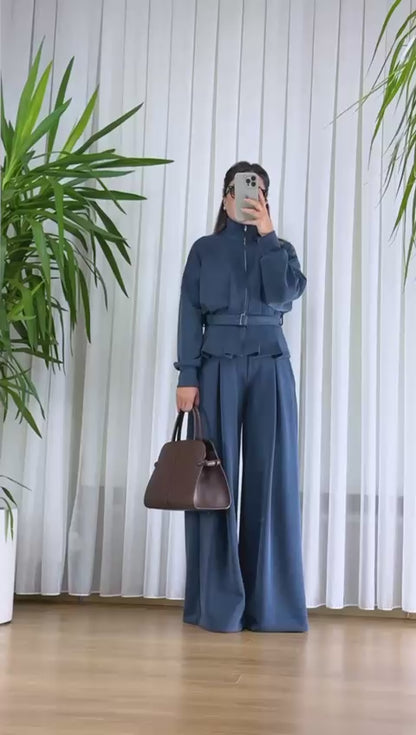 Lacivert Modal Takım - Premium Fermuarlı Eşofman Set