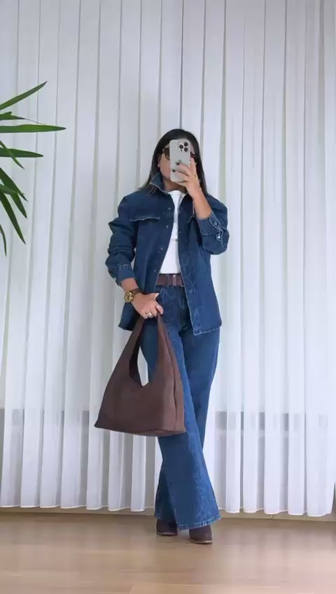 Leopar Desenli Kot Pantolon - Bol Paça Bayan Denim Jean